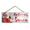 Glow Decor Red and White Santa Printed Rectangular Christmas Wall Sign with Rope Hanger 4&#x22; x 10&#x22;